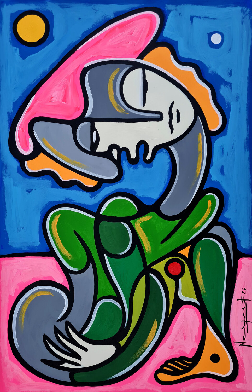 CONTEMPLANDO LA IMPERMANENCIA Néstor Neyret Original painting for sale