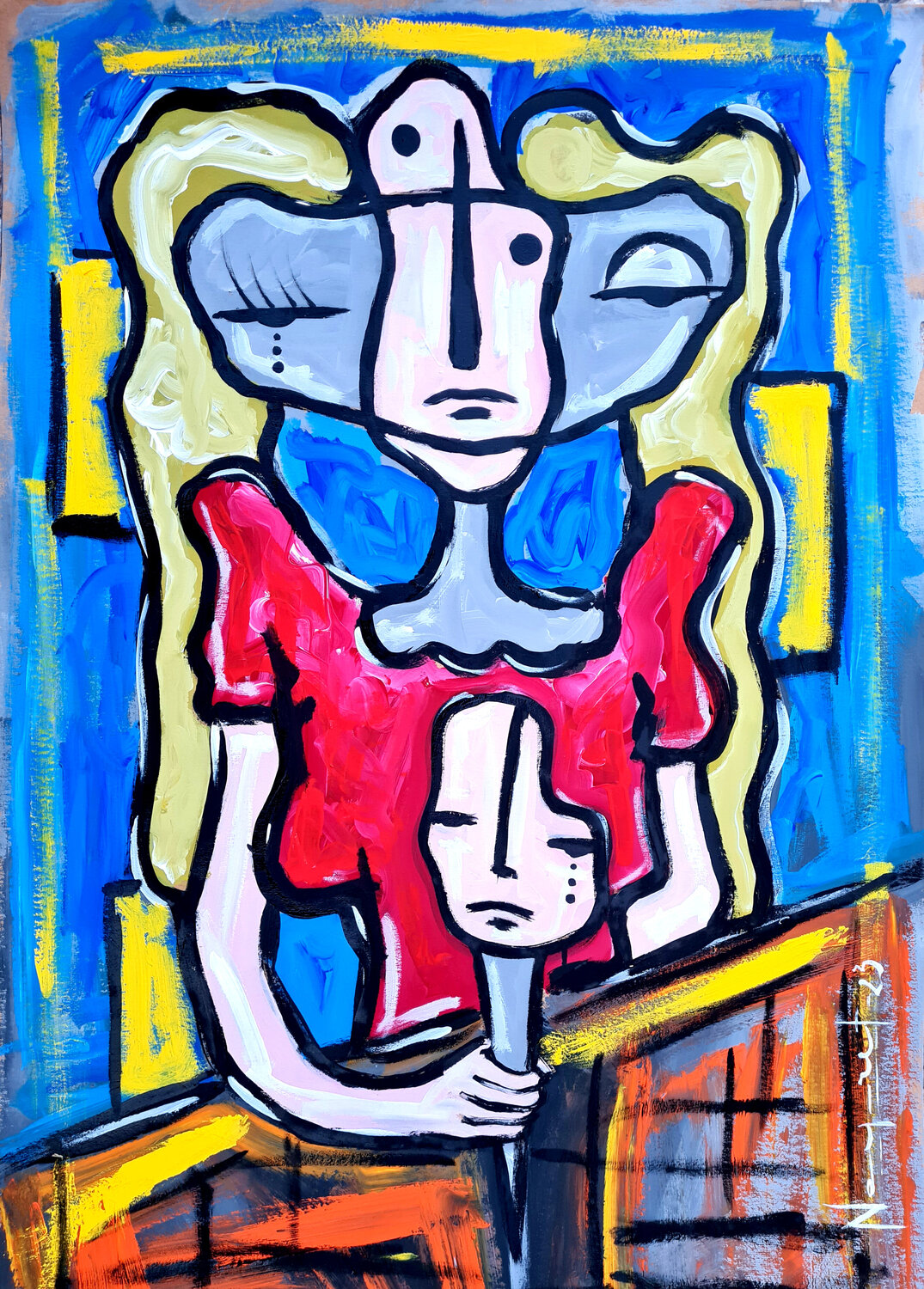 LA NIÑA TRISTE Néstor Neyret Original painting for sale
