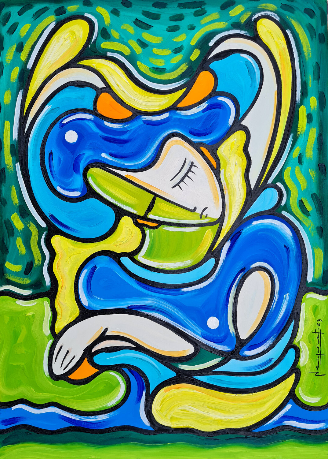 LA PASTORA DE GANSOS Néstor Neyret Original painting for sale