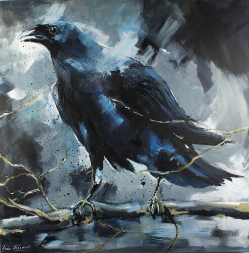 Noir c'est bleu by Marie Ferrand, Painting for Sale on Select