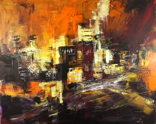 City night by Marie Ferrand, Painting for Sale on Select