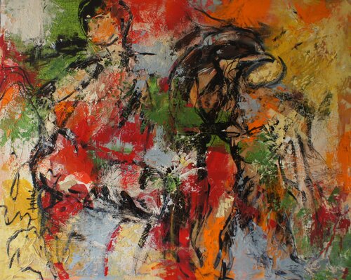 L'homme et l'oiseau by Marie Ferrand, Painting for Sale on Select
