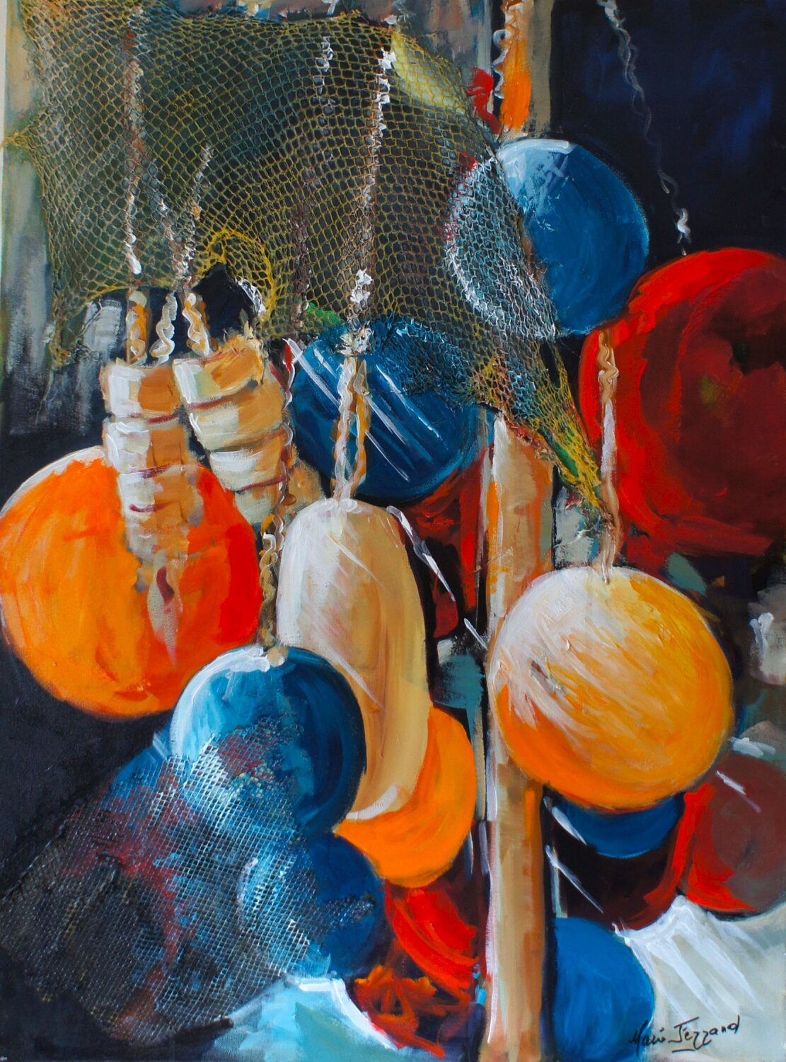accostage en couleur Marie Ferrand Original painting for sale