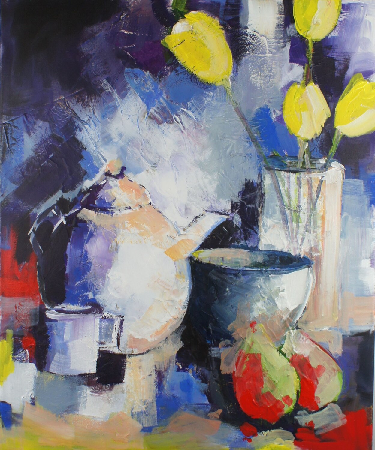 Nature morte aux tulipes. Marie Ferrand Original painting for sale