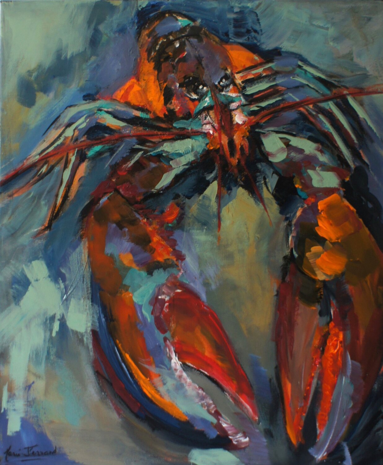 Coquillages et crustacées Marie Ferrand Original painting for sale