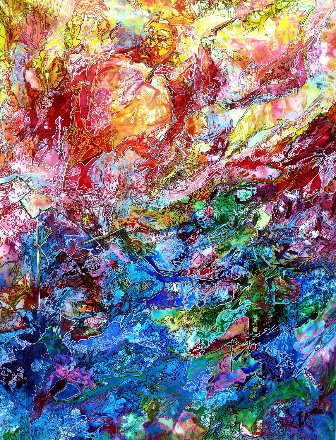 GREEN LINE Igor Eugene Prokop Original painting for sale