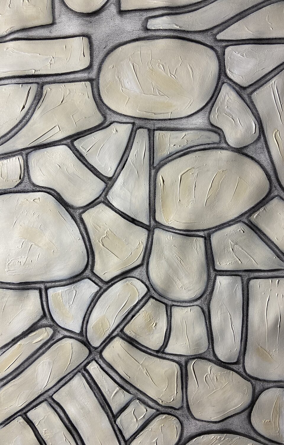 Path in white Maryda Geraci Original painting for sale