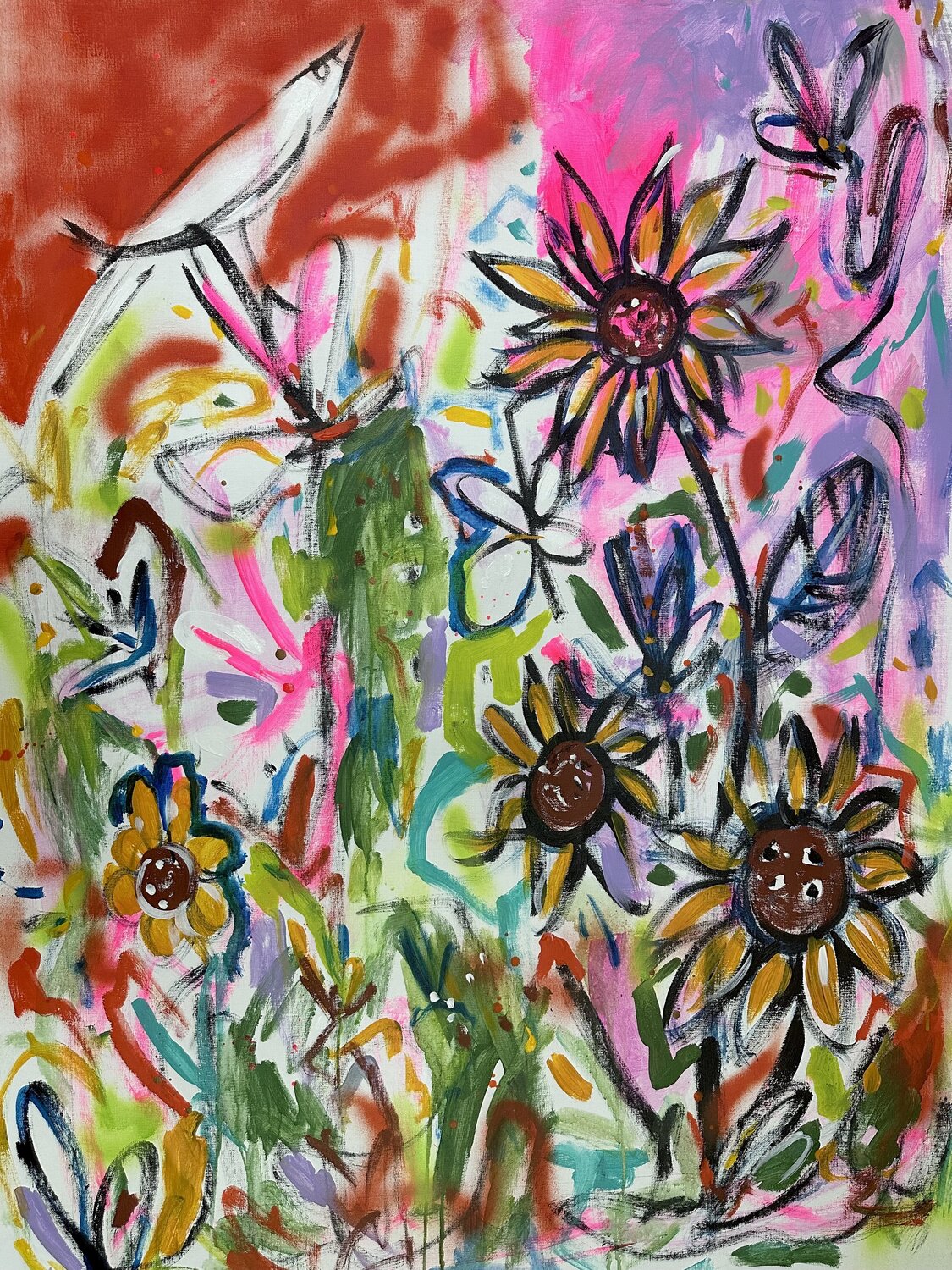 Find Me By The Sunflowers Samantha Redfern Original painting for sale