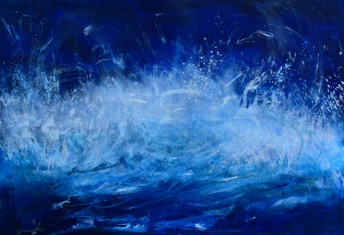 la mia mano suona acqua by BEATA KOZAK, Painting for Sale on Select