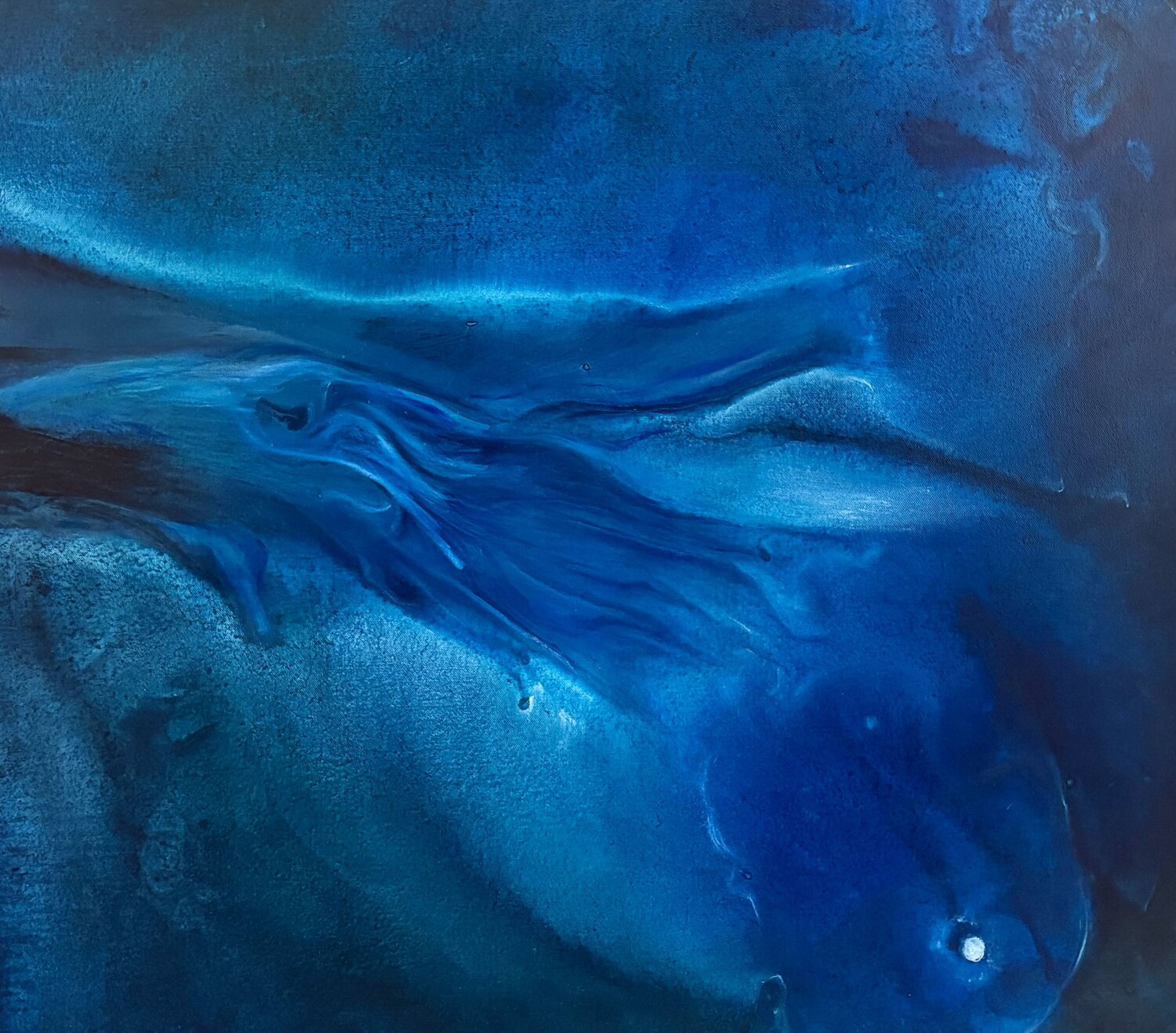 le ali della notte, blu BEATA KOZAK Original painting for sale