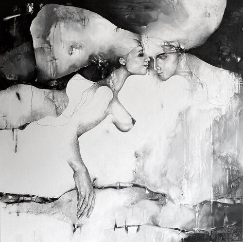 El encuentro by Ale Feijó, Drawing for Sale on Select