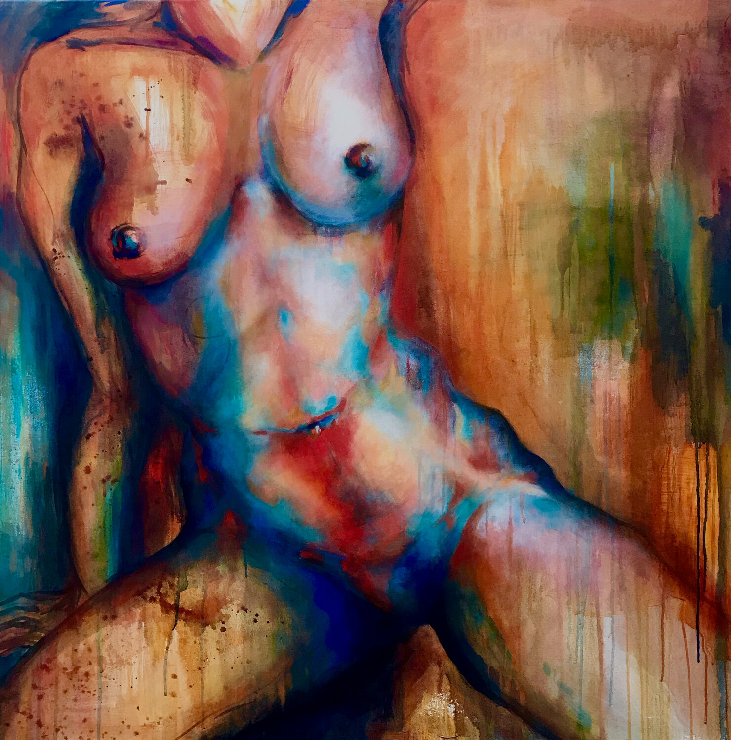 Cuerpos color Ale Feijó Original painting for sale