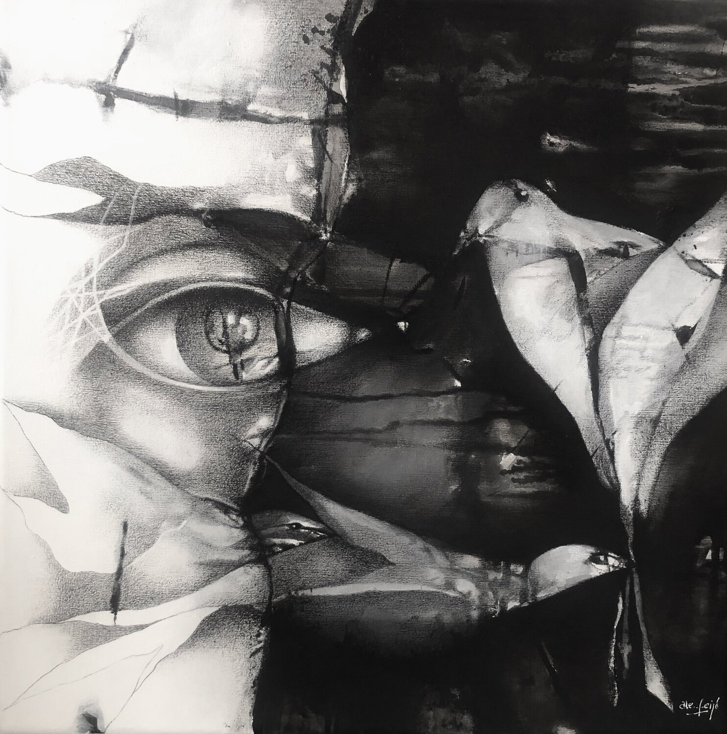 Vuelo Nocturno Ale Feijó Drawing for sale
