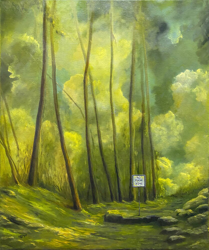 No Mask Zone---Serie Zeit im Wald by Carola E. Thiele, Painting for Sale on Select