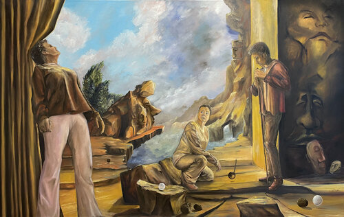 Zu Besuch in der Fremde by Carola E. Thiele, Painting for Sale on Select