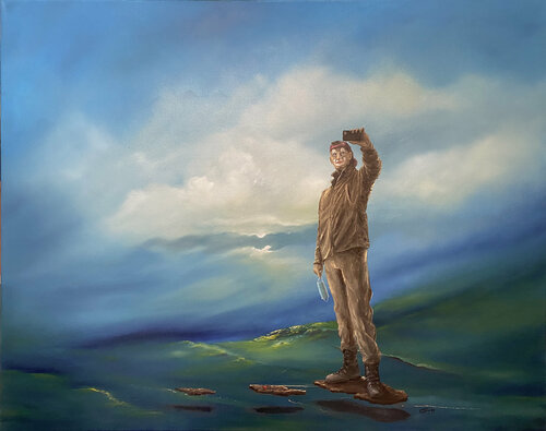 Der einsame Clown by Carola E. Thiele, Painting for Sale on Select