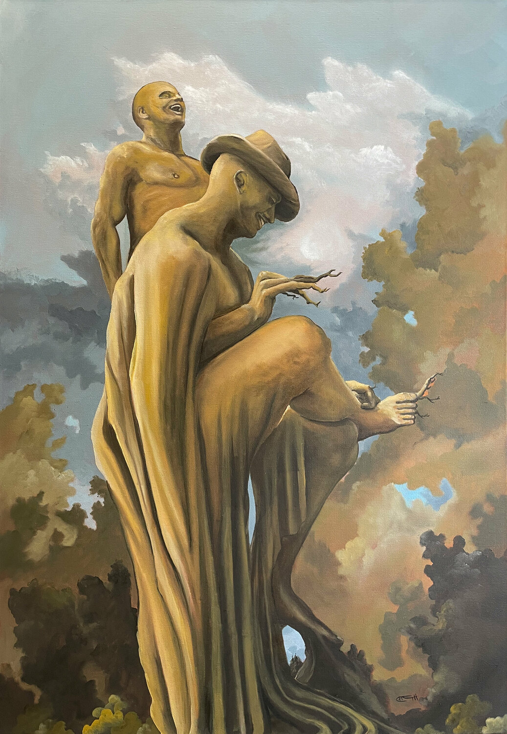 Freunde im Wald Carola E. Thiele Original painting for sale