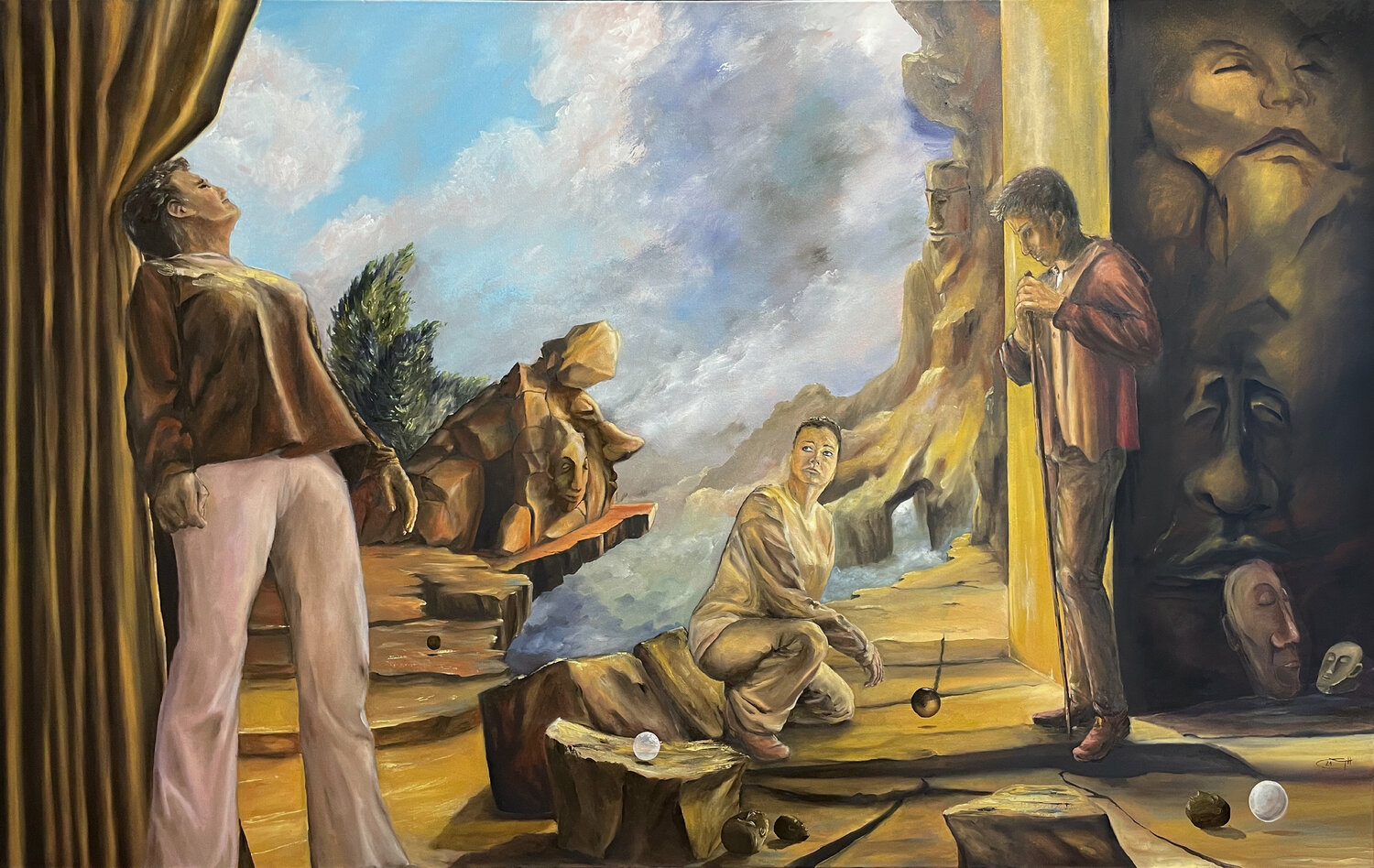 Zu Besuch in der Fremde Carola E. Thiele Original painting for sale