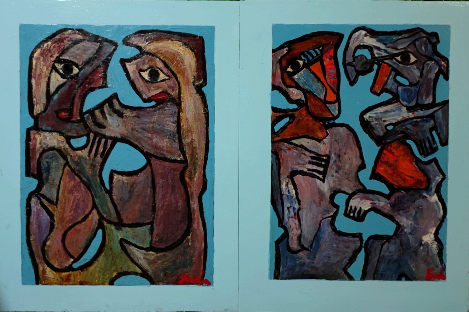 Alienigenas Juan Varela Original painting for sale
