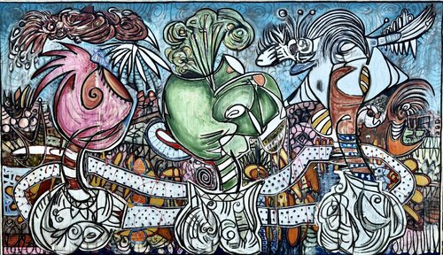 What Lies Beneath Kagemusha Lake by Bruce Rubenstein, Painting for Sale on Select