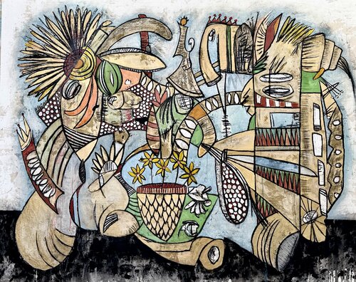 Fractured King by Bruce Rubenstein, Painting for Sale on Select