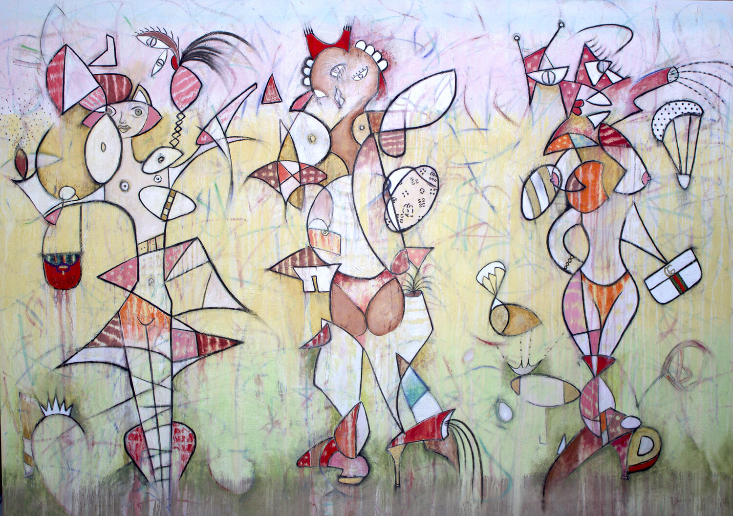 Non-binary "Girls" Night Out Bruce Rubenstein Original painting for sale