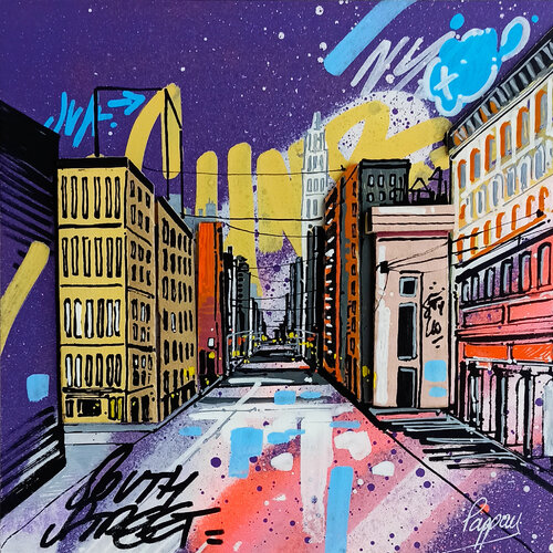 Purple city by Pappay, Painting for Sale on Select