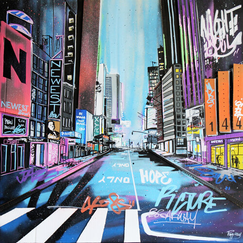 Central street by Pappay, Painting for Sale on Select