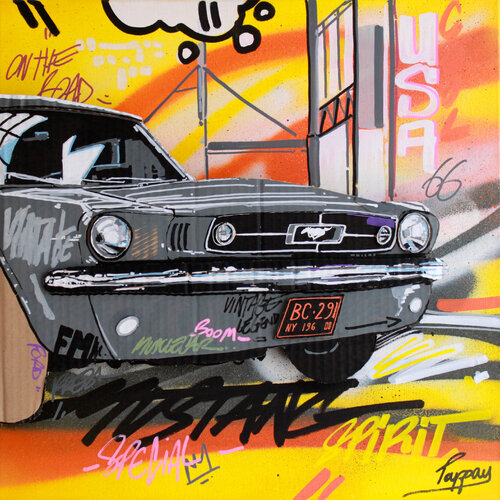 The grey Mustang by Pappay, Painting for Sale on Select