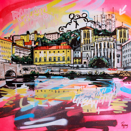 Reflets lyonnais by Pappay, Painting for Sale on Select