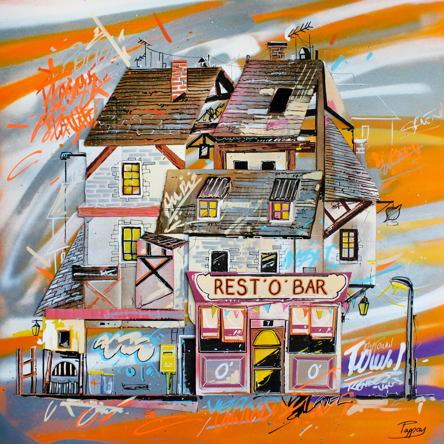 Rest'O'bar Pappay Original painting for sale
