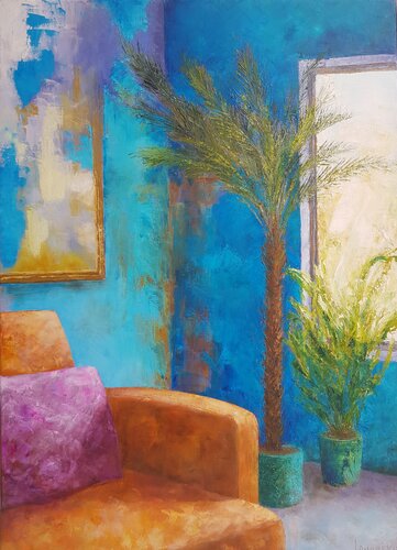 J'aime le bleu by Laurelle Bessé, Painting for Sale on Select