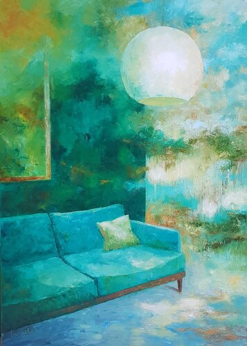 Pleine lune by Laurelle Bessé, Painting for Sale on Select