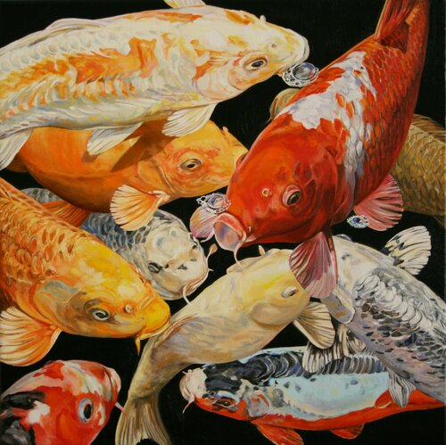 KOI ANTICIPATION  XI by Peter Goodhall, Painting for Sale on Select