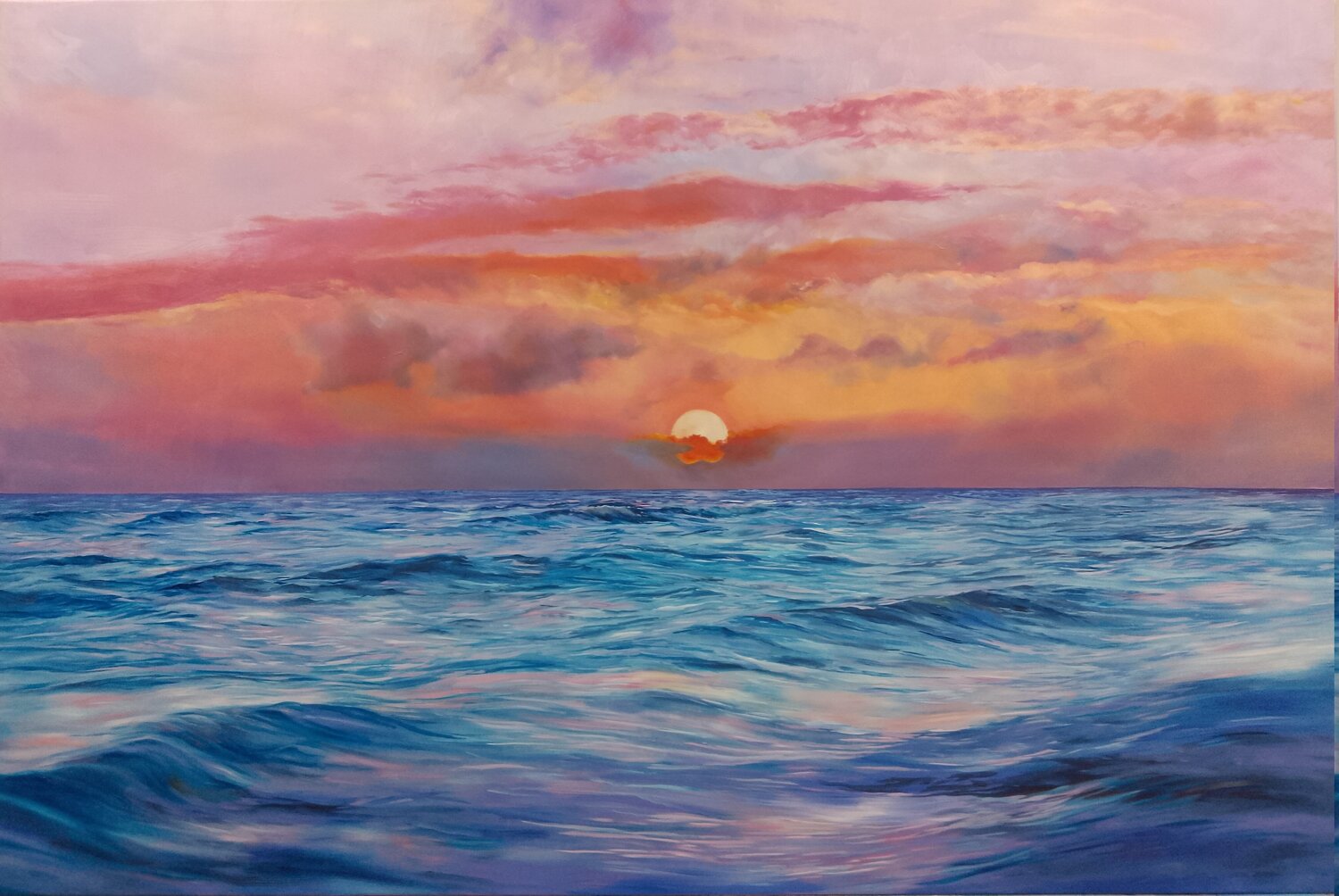 EMBRACING SEA,  SKY & SUN Peter Goodhall Original painting for sale
