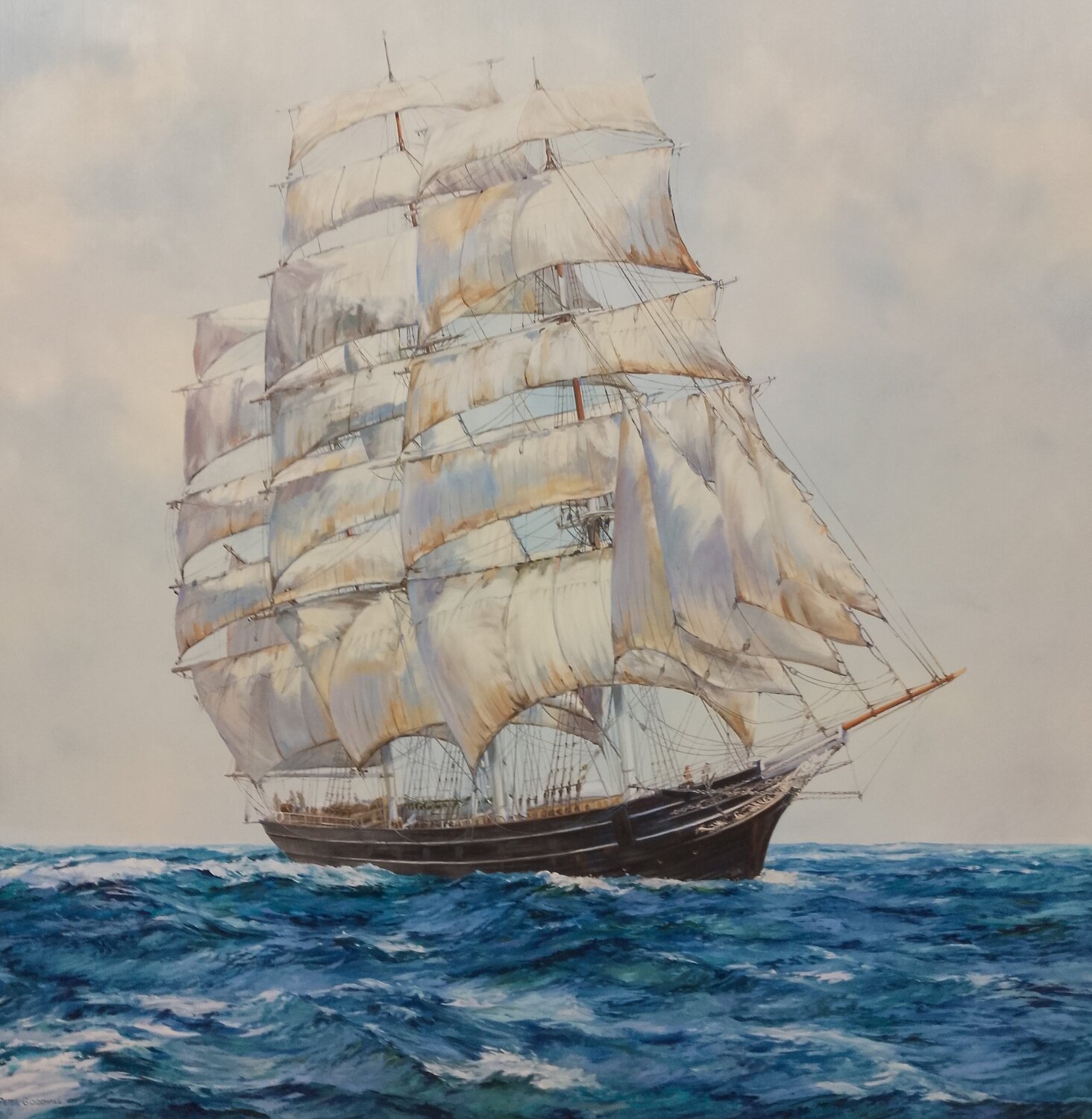 THE CUTTY SARK AT SEA IN FINE WEATHER Peter Goodhall Original painting for sale