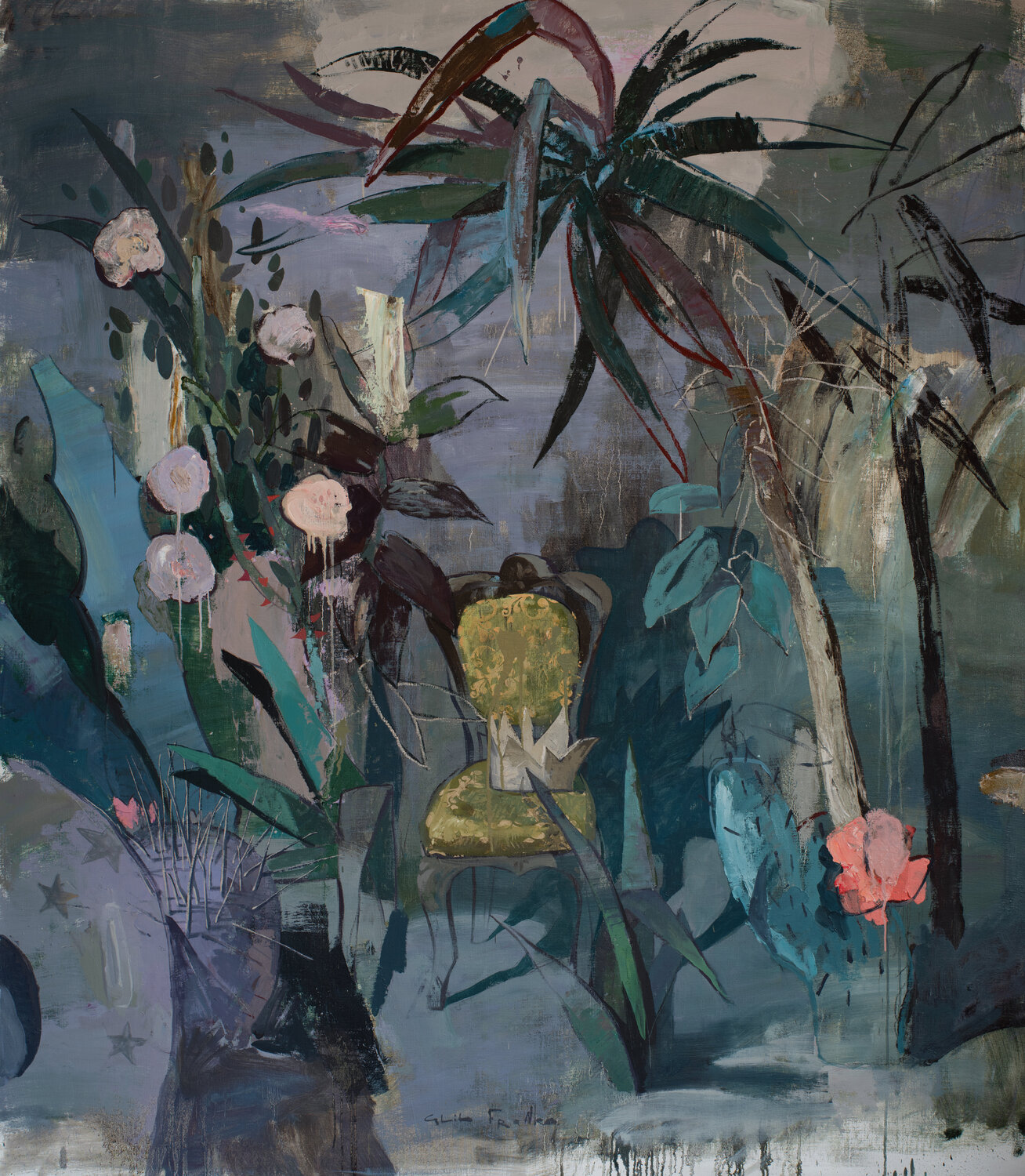 Garden of Inner Silence [Paper Crown] Glib Franko Original painting for sale