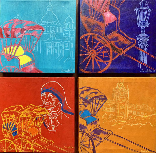 KOLKATA KALEIDOSCOPE by Anukta Mukherjee Ghosh, Painting for Sale on Select