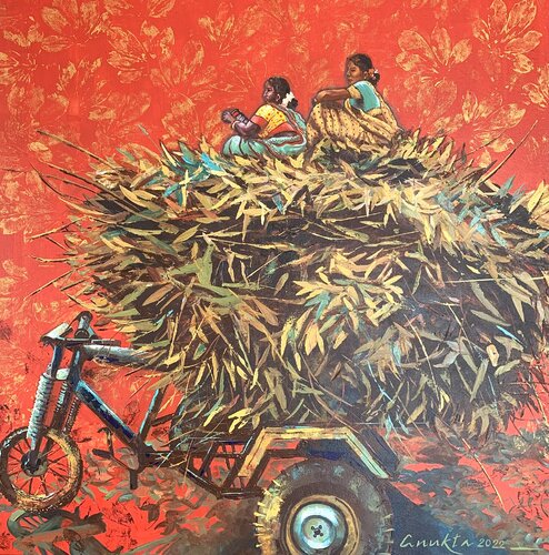 VILLAGE TALES by Anukta Mukherjee Ghosh, Painting for Sale on Select