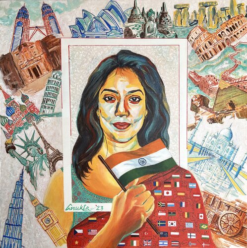 REFLECTIONS - Civilization by Anukta Mukherjee Ghosh, Painting for Sale on Select