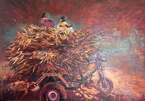 VILLAGE TALES 2 by Anukta Mukherjee Ghosh, Painting for Sale on Select
