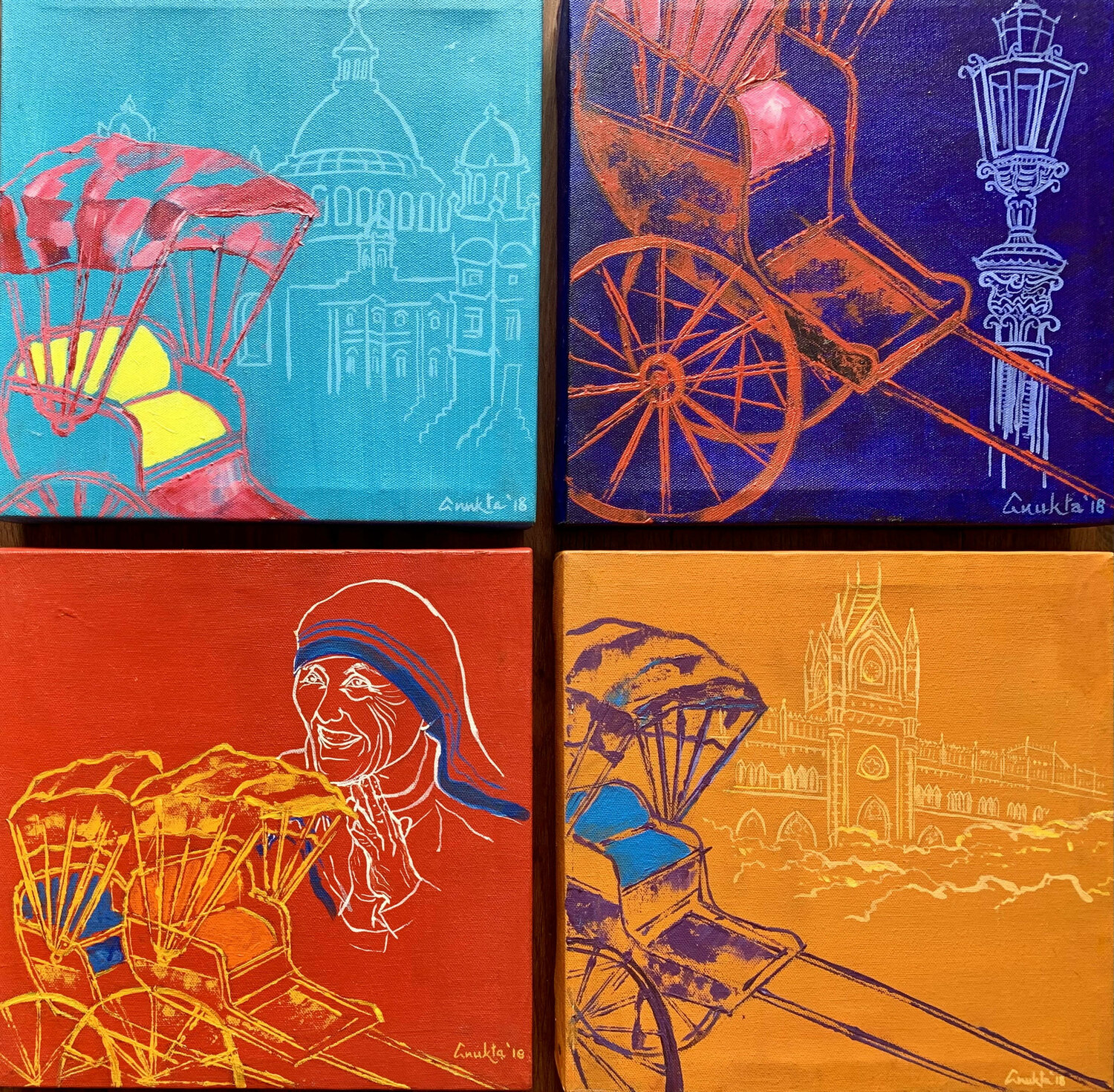 KOLKATA KALEIDOSCOPE Anukta Mukherjee Ghosh Original painting for sale