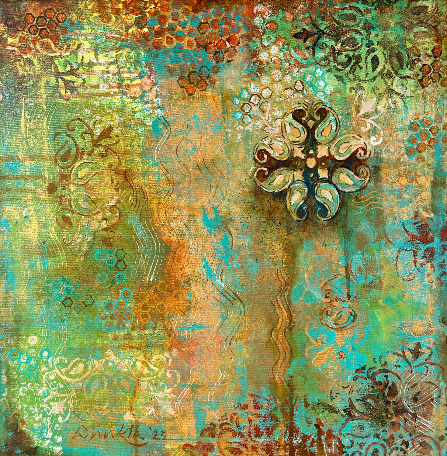 IN SEARCH OF HARMONY Anukta Mukherjee Ghosh Original painting for sale