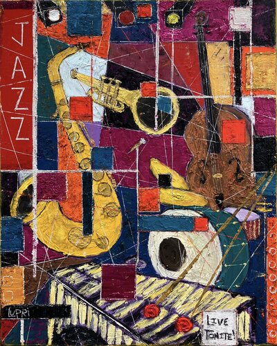 Abstrakt Jazz Live Tonite! by Matthias Lupri, Painting for Sale on Select