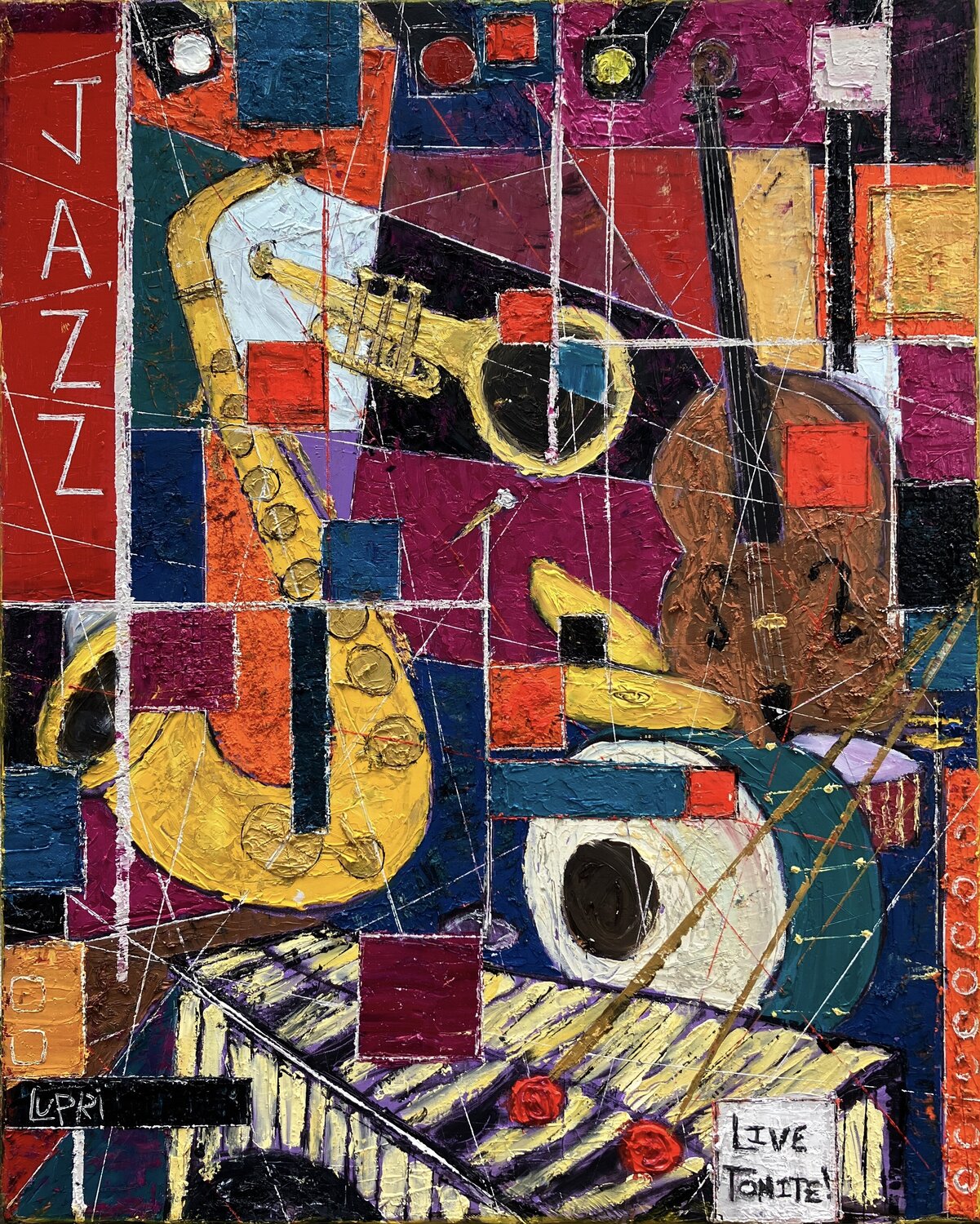 Abstrakt Jazz Live Tonite! Matthias Lupri Original painting for sale