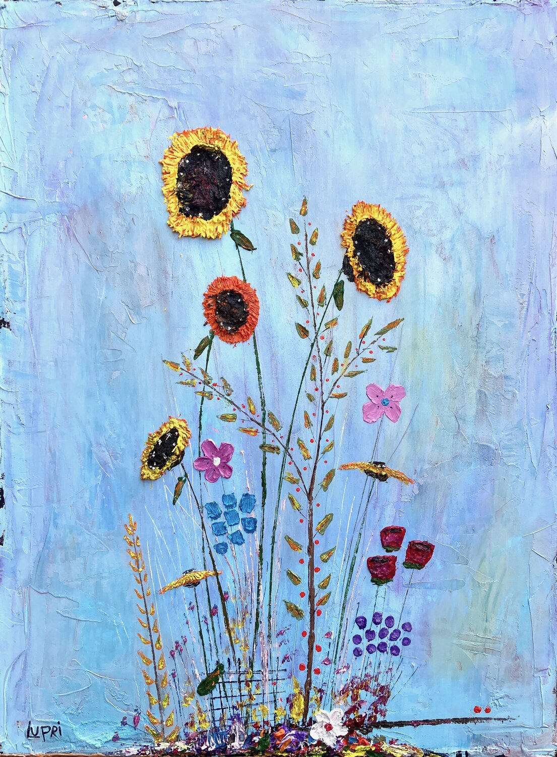 August Sunflowers Matthias Lupri Original painting for sale