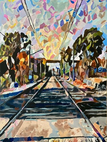 Tracks by Ezra Bejar, Painting for Sale on Select