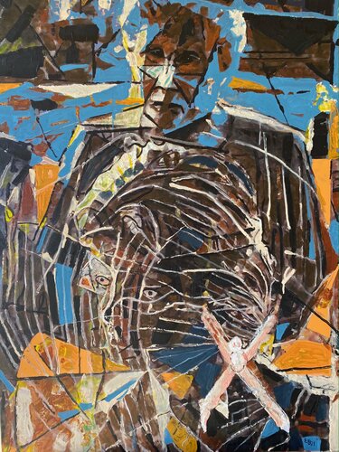 Las Miradas (The look on Her Face) by Ezra Bejar, Painting for Sale on Select