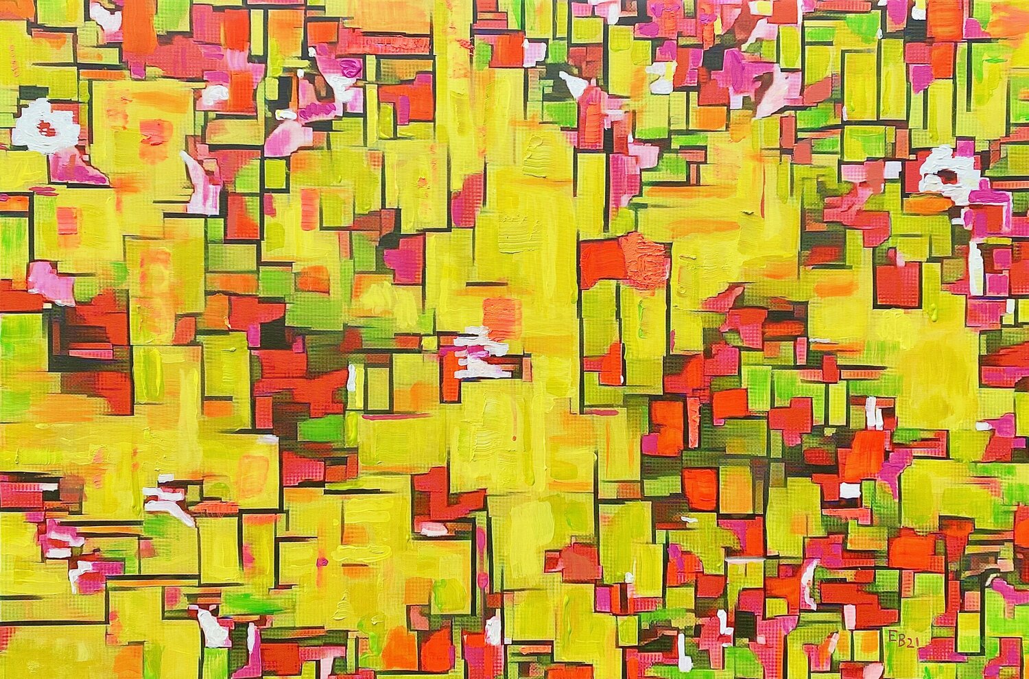 Composition with Van Gogh Flowers Ezra Bejar Original painting for sale