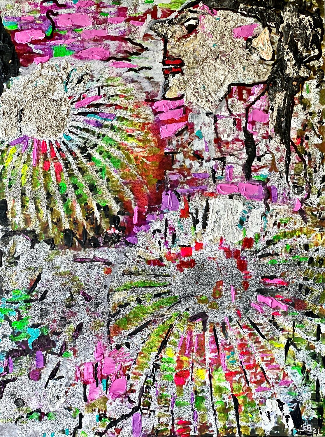 Man with Cacti Ezra Bejar Original painting for sale